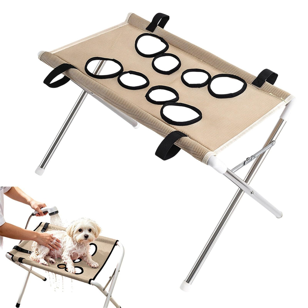 Duschhilfe Für Hunde Hundewaschtisch Duschgestell Hundebadewanne Mit Gestell Khaki 01 50*44*33, Khak
