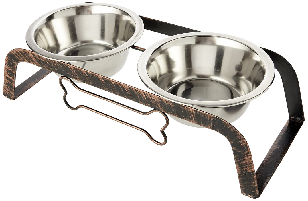Rosewood Doppelter Dinnerbehälter aus Eisen in Knochenform, 800 ml, 2 Stück Schwarzer Stahl einheits