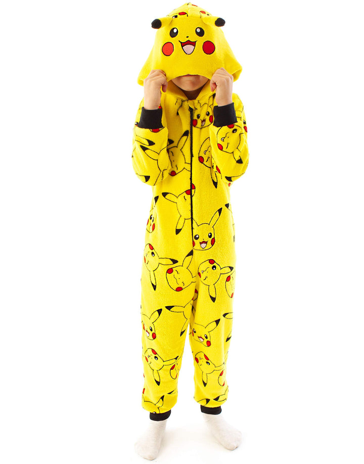 Pokémon Onesie Jungen | Kinder Pyjamas Pikachu Gelb 3D Ohren All In One Outfit | Gamer-Merchandise 9