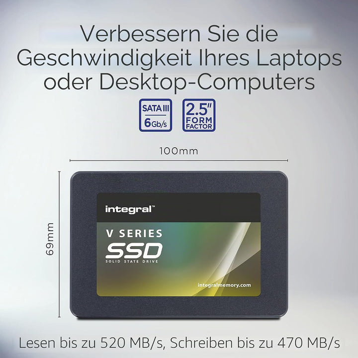 Integral V Series 2 1TB SSD SATA III 2.5 Internal SSD, bis zu 520MB/S Lesen 470MB/S Schreiben 1TB V2