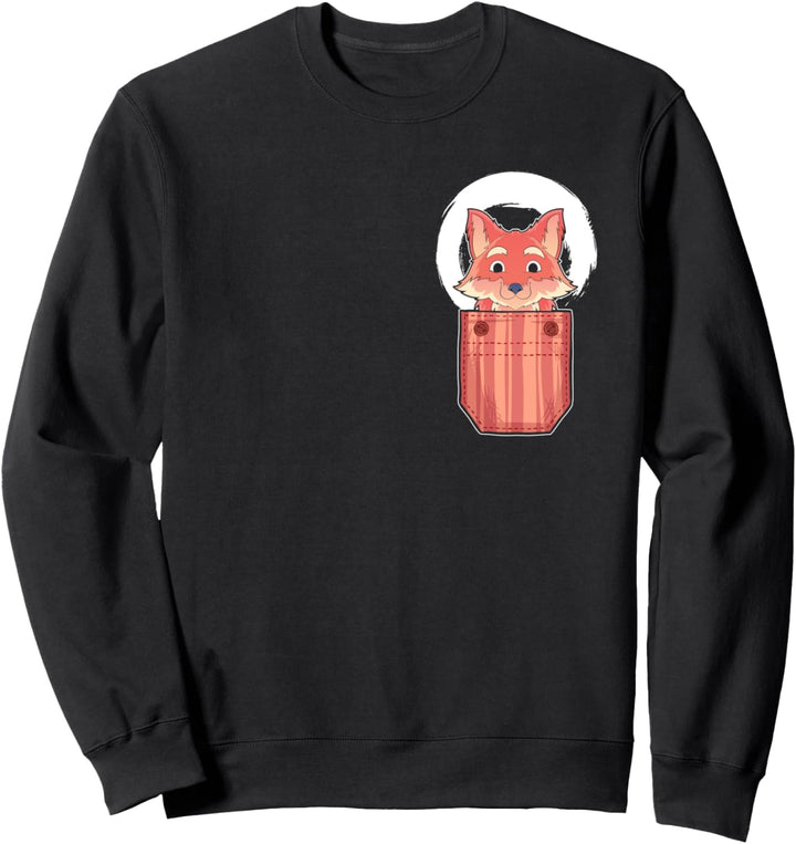 Waldbewohner Tierfreund Süsses Brusttasche Fuchs Sweatshirt