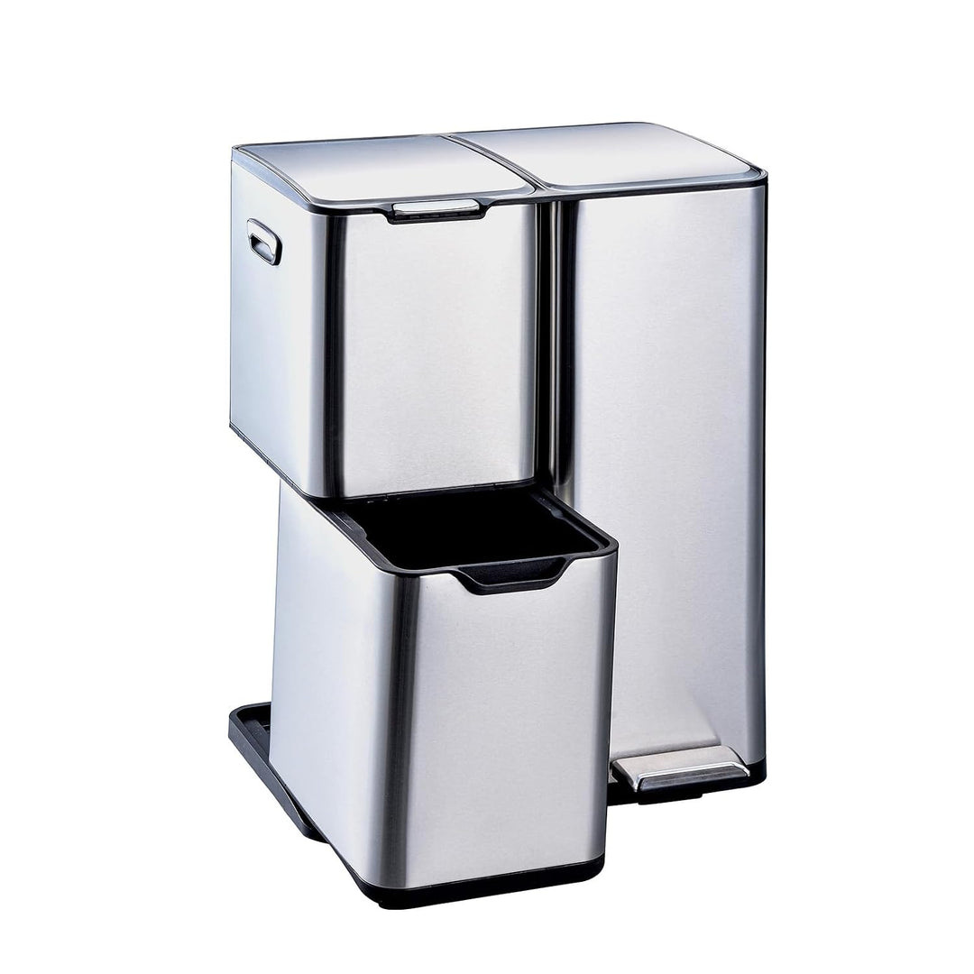 HTI living Abfalleimer Mülltrennsystem mit 3 Behältern Mülleimer 60 Liter