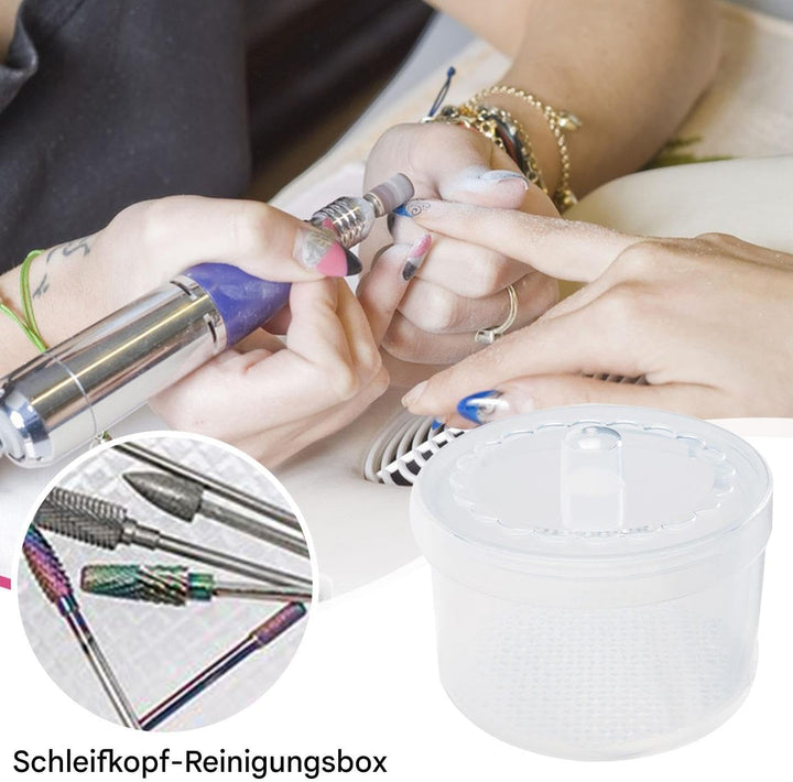 Nagelwerkzeug-Box - Reinigungsbox Für Nagelbohrer-Bits | Tragbare Hygienebox Für Reisen Maniküre Zub