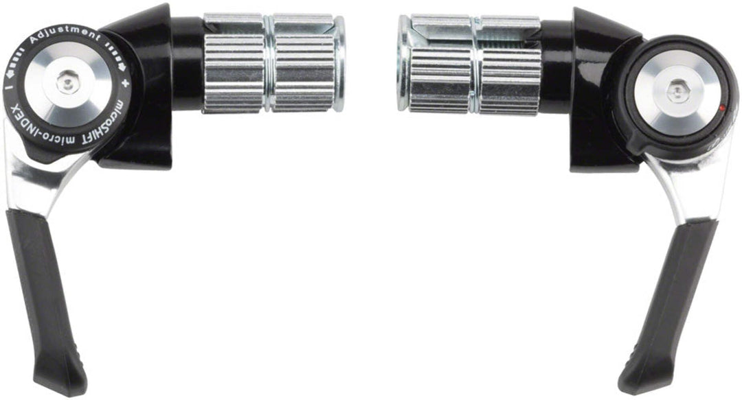 microSHIFT Lenkerend-Schalthebel-Set, 8-Gang-Strasse, doppelt/dreifach, Shimano-kompatibel, schwarz