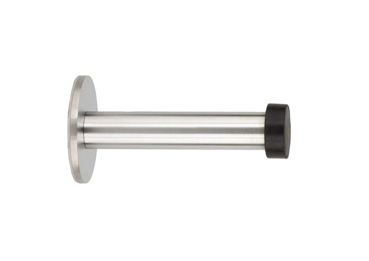 Klebe-Türstopper für Wand | Länge: 90 mm | Edelstahl AISI 304 | Gummi Schwarzer | Stossdämpfer | 040