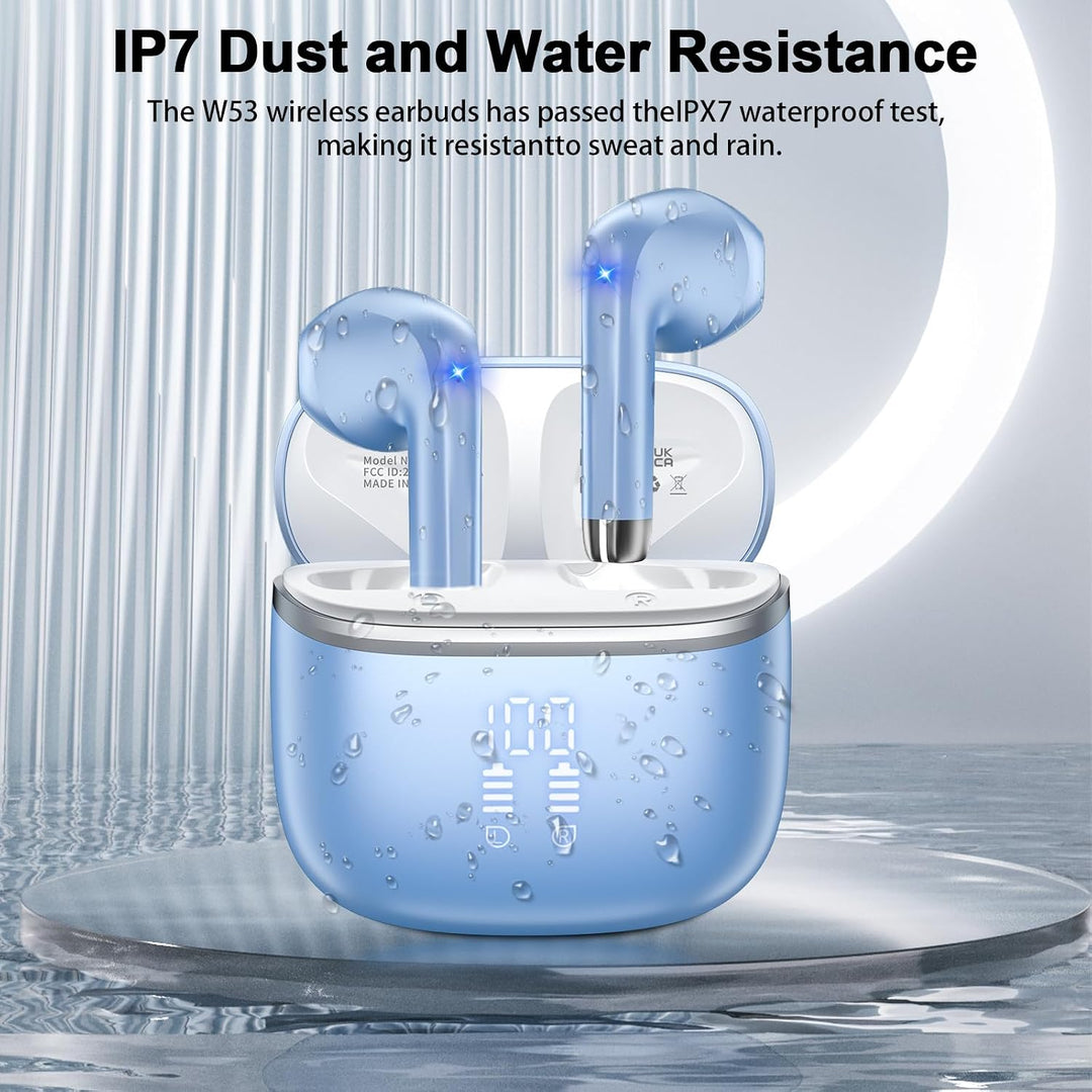 Bluetooth Kopfhörer, In Ear Kopfhörer Kabellos Bluetooth 5.4 mit 4 ENC Mic Blau, Blau