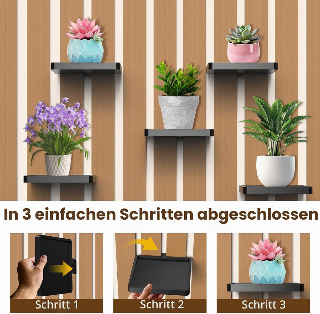 Shinybox Akustikpaneele Pflanzenhalter, 3 Stück Zubehör für Akustikpaneele ohne Bohren, Wandhalterun