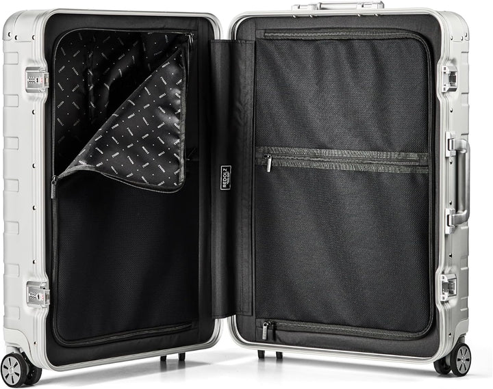REDOLZ Pro Aluminium Koffer Set 2-teilig Handgepäck 55 cm + XL Reisekoffer 77 cm | Cabin &amp; Check-In