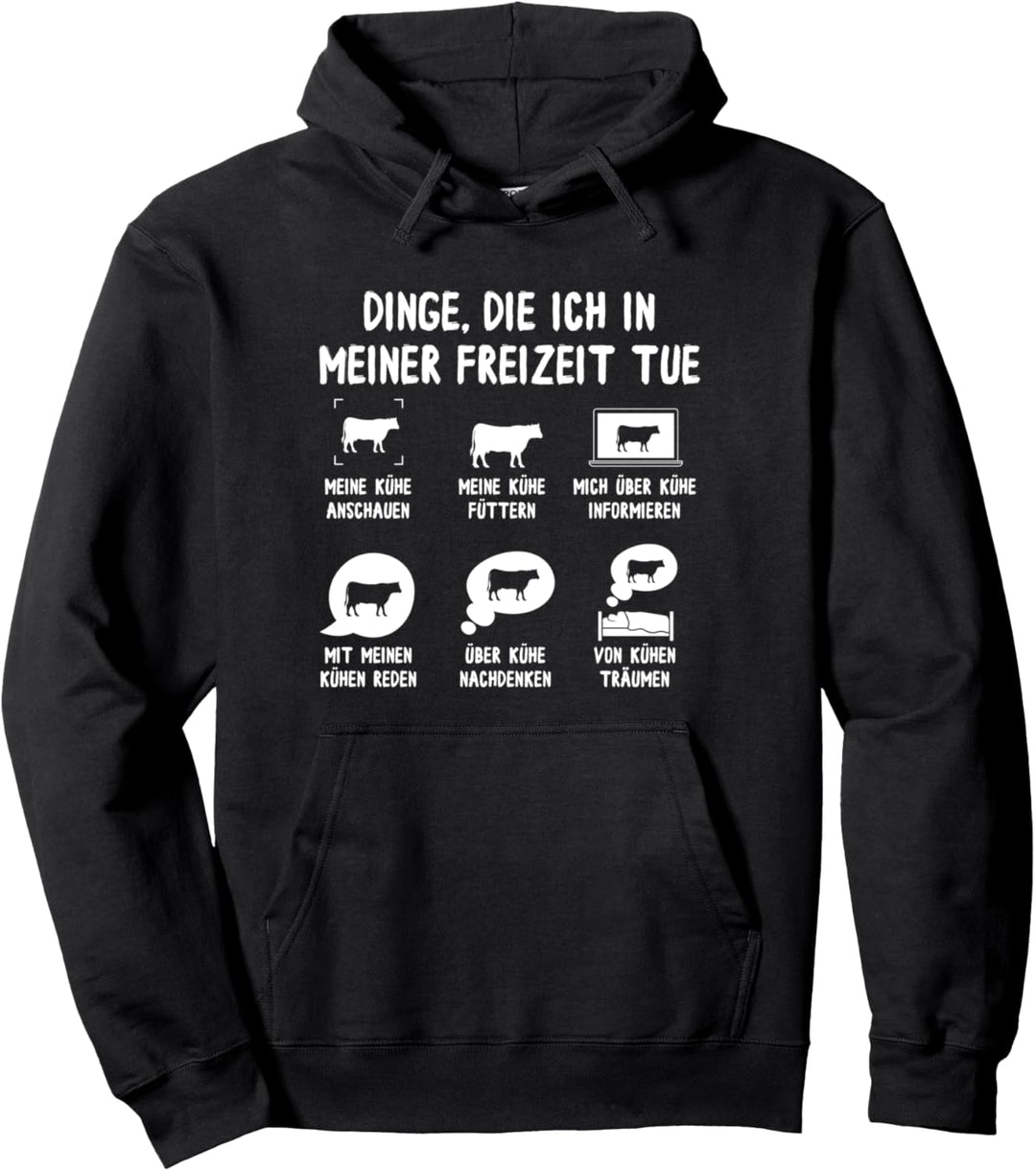 Meine Freizeit mit Kühen Kuh Landwirtschaft Pullover Hoodie