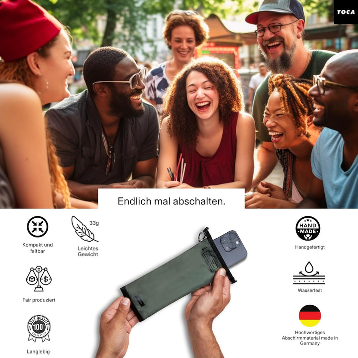 TOCA No Signal Sleeve - RFID-Blocker &amp; Anti-Tracking Faraday-Tasche, Datenschutz Handy-Hülle, EMF Ab