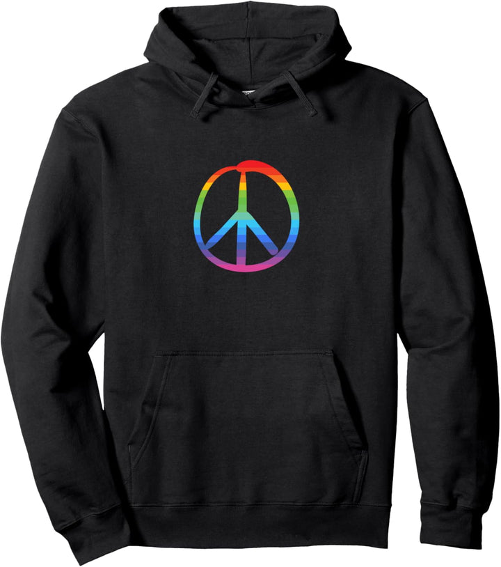 Peace Zeichen - Friedenszeichen - Regenbogen Farben LGBTQ Pullover Hoodie