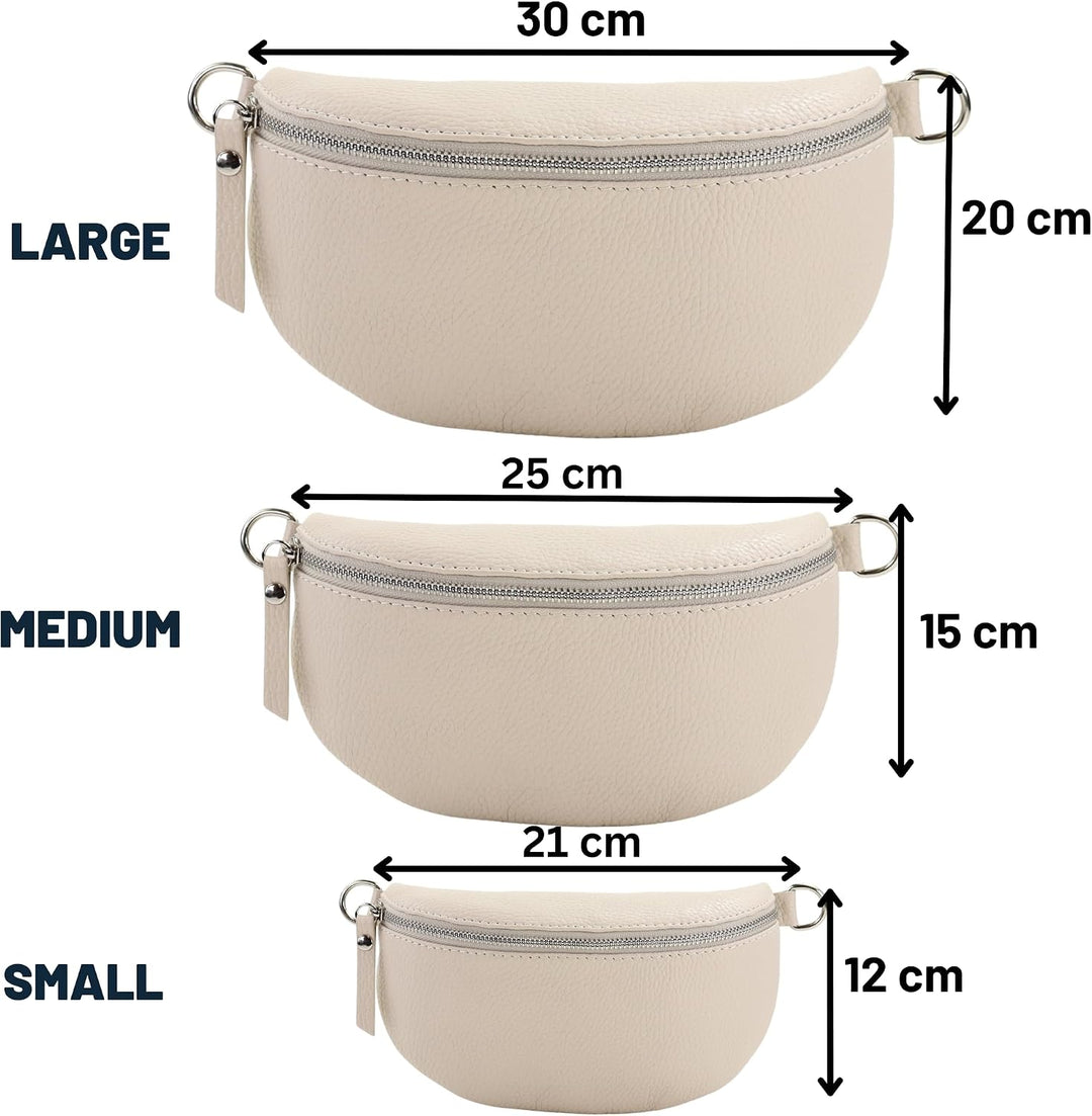 Blade Bauchtasche Damen Echtleder, stylische Gürteltasche Damen mit 2 gemusterten und Leder abnehmba