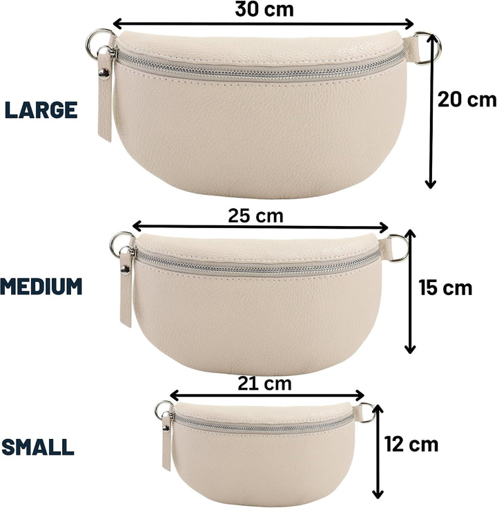 Blade Bauchtasche Damen Echtleder, stylische Gürteltasche Damen mit 2 gemusterten und Leder abnehmba
