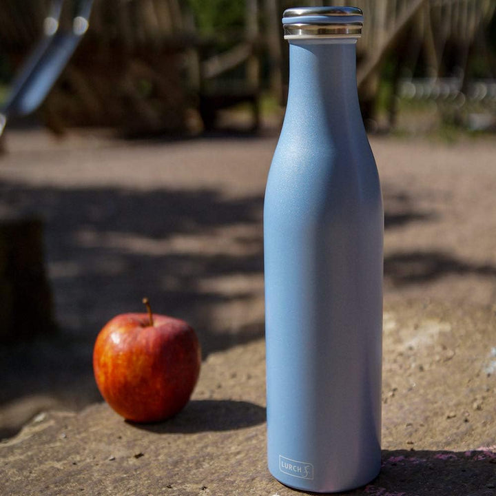 Lurch 240960 Thermo-Flasche für heisse und kalte Getränke aus Doppelwandigem Edelstahl, 0,75l, Pearl