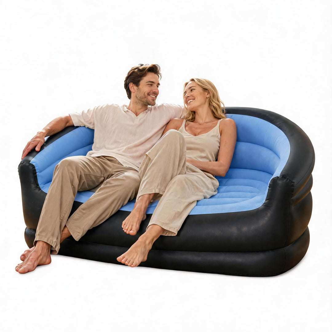2-Sitzer Aufblasbares Sofa 140x84x70 cm, Komfortable Tragbare Luftsofa, Couch Aufblasbar, Blas-Sofa