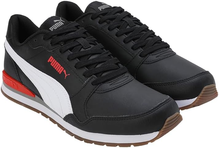 PUMA St Runner V3 Nl Sneaker,Unisex 42 EU Schwarz Weiss Rot, 42 EU Schwarz Wei&amp;