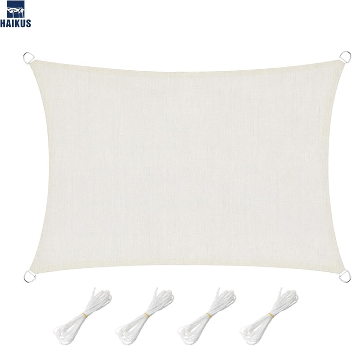 HAIKUS Sonnensegel 2x3 m Weiss Rechteckig, Premium HDPE UV Schutz Sonnenschutz Atmungsaktiv Wetterbe