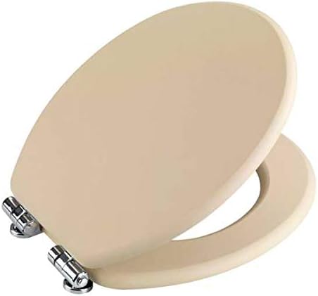 WENKO WC-Sitz Cuero Beige, Toilettensitz mit Absenkautomatik in Lederoptik aus feuchtigkeitsresisten