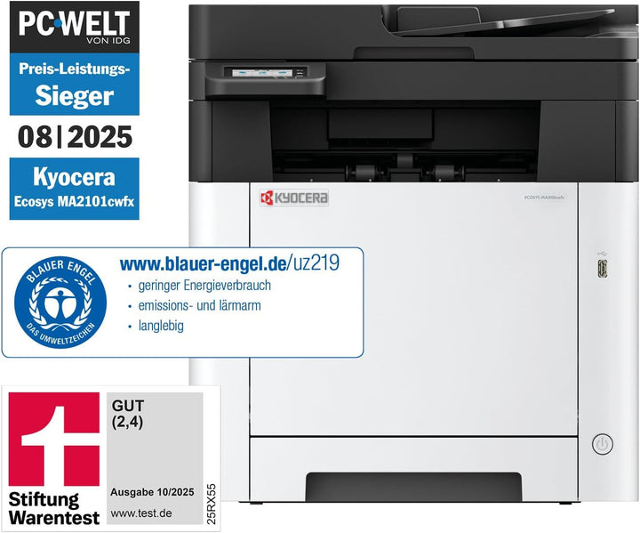 Kyocera Ecosys MA2101cwfx Farblaserdrucker Multifunktionsgerät WLAN. Drucker Scanner Kopierer, Faxge
