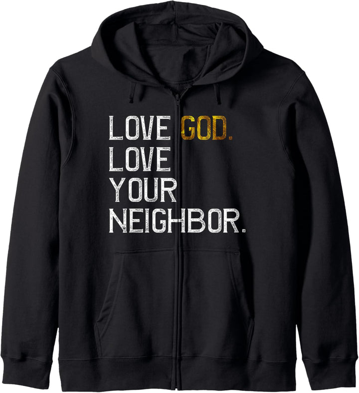 Bedrängte Liebe Gott Liebe Deinen Nächsten, Jesus Live Faith Kapuzenjacke