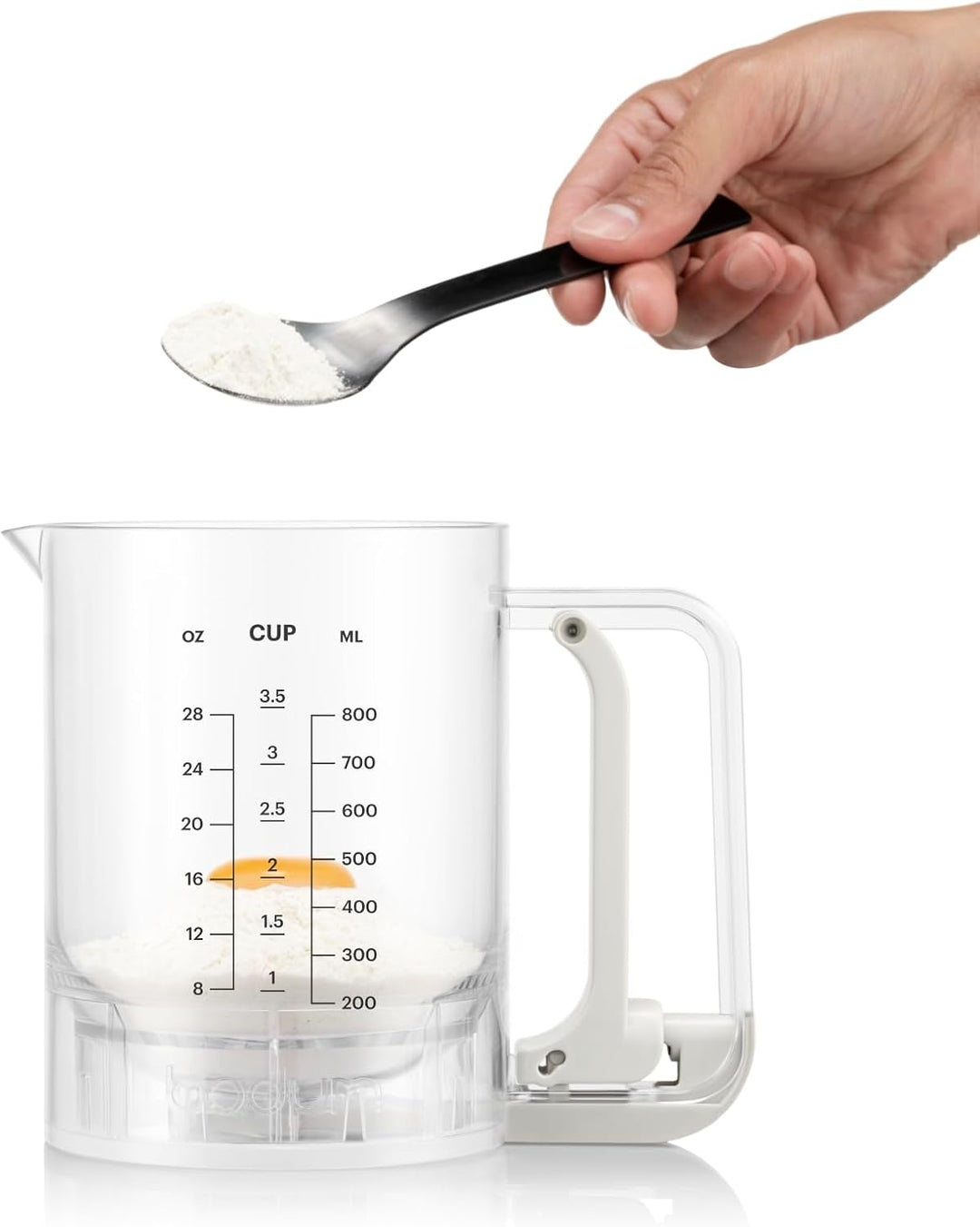 Bodum Pancake Teigmixer &amp; Spender BISTRO Weiss – Integrierte Messfunktion – Einfaches Ausgiessen, Ro