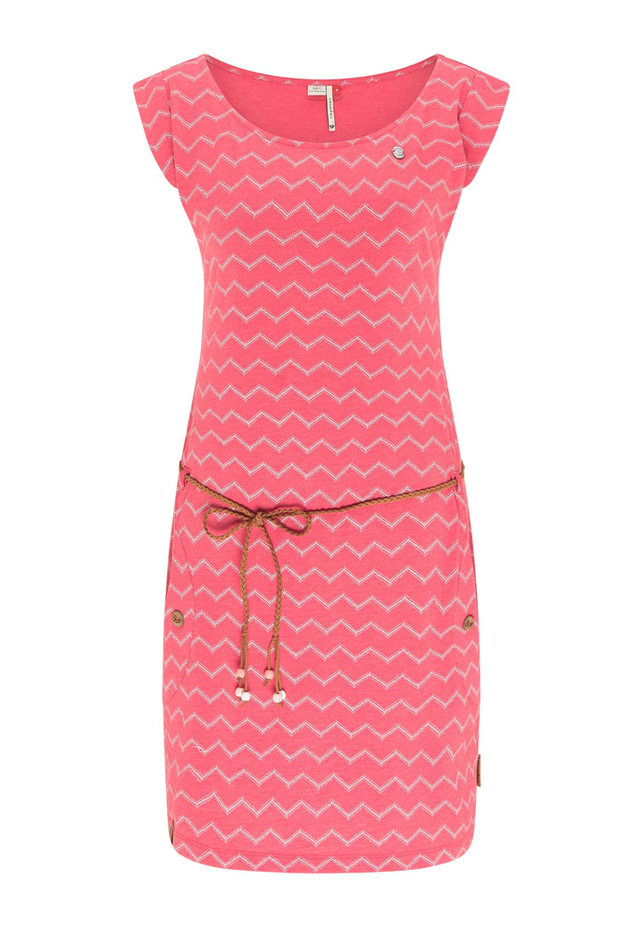 Ragwear TAGG Zig ZAG Damen Frauen Kurzarmkleid,Kleid,Freizeitkleid,Sommerkleid,Shirtkleid,Kurzarm,Ta