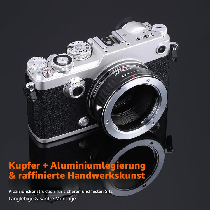 K&amp;F Concept MD - M4/3 Objektiv Mount Adapter Ring für Minolta MD Mount Objektiv auf Micro 4 3 Kamera