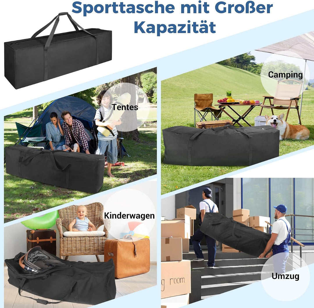 INFANZIA 270L Sporttasche, Extra Grosse Aufbewahrungstasche mit Upgrade Reissverschlüssen, Reisetasc