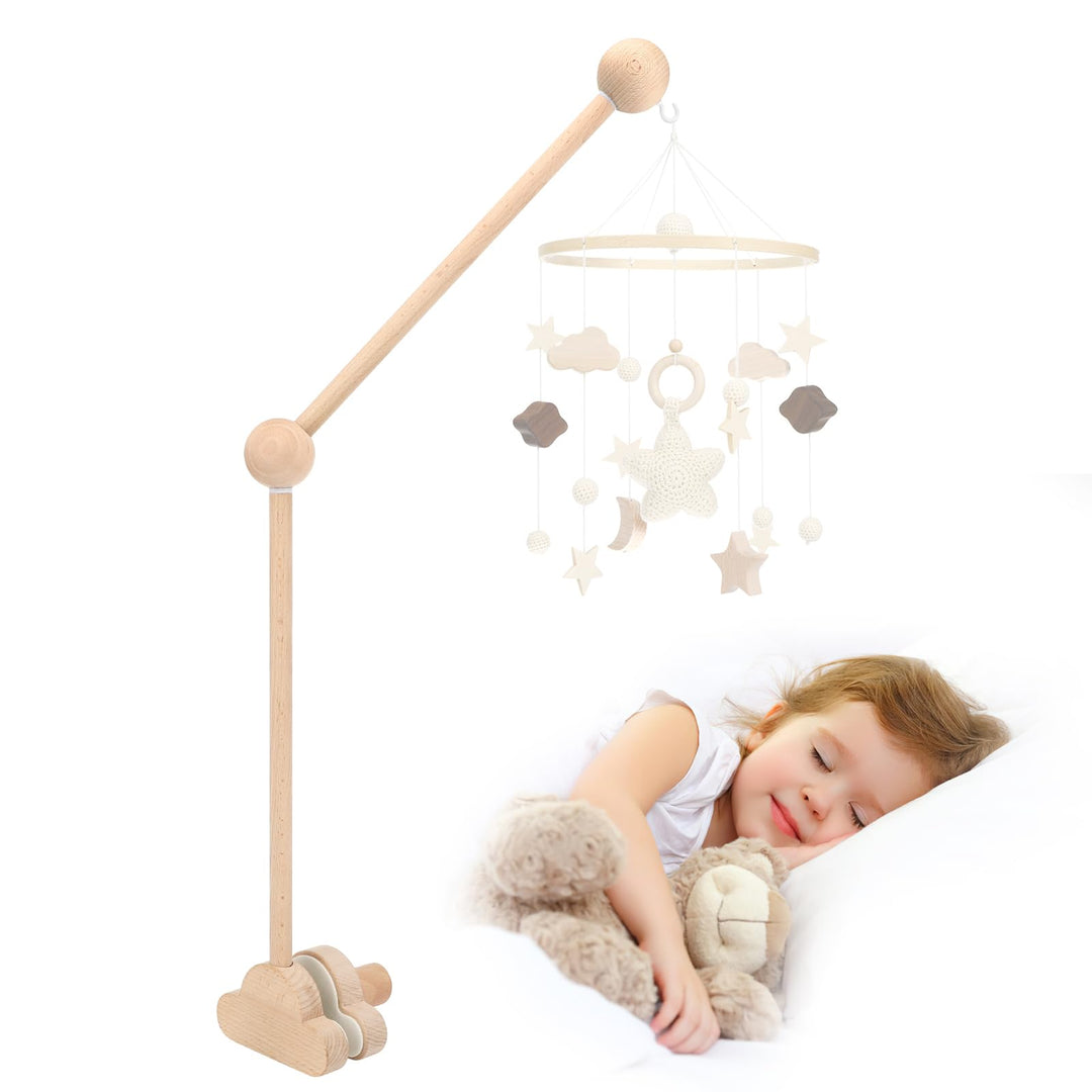 Baby Mobile Halterung für Babybett, Mobile Halterung Holz Wickeltisch, Abnehmbarer Baby-Mobile-Aufhä