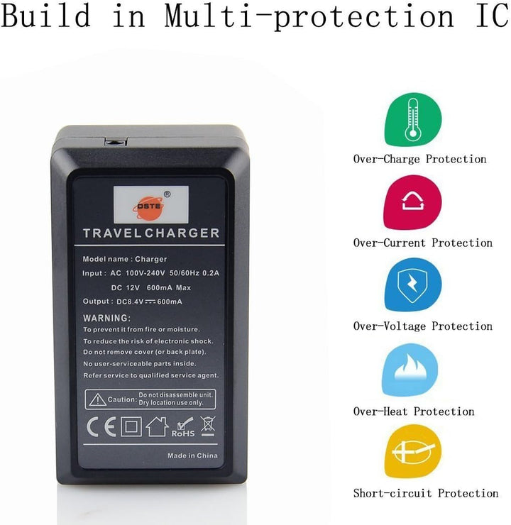 DSTE 2-Pack Ersatz Batterie und DC166E Reise Ladegerät Compatible für Olympus BLH-1 BLH1 EM1 E-M1 Ma