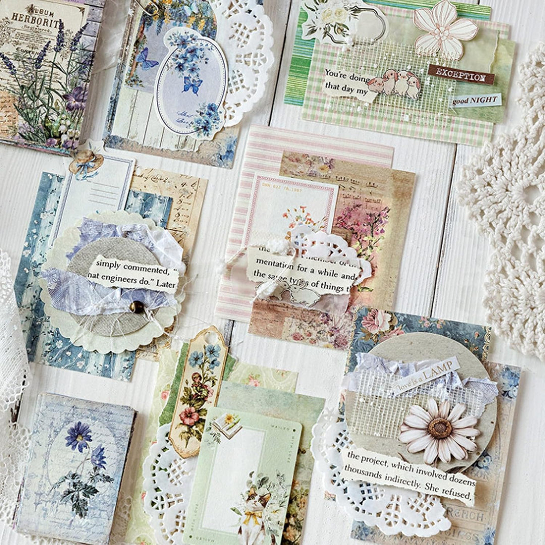 400 Blatt Vintage Scrapbook Papier, HAIYUU Doppelseitiges Dekorpapier Scrapbook Zubehör Bastelpapier