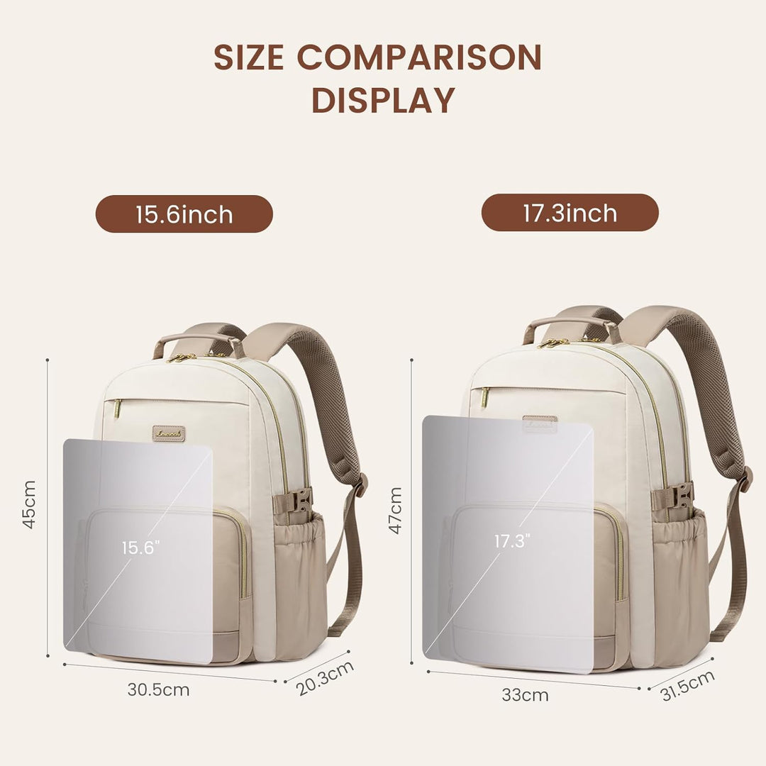LOVEVOOK Rucksack Damen,17.3 Zoll Laptop Schulrucksack Teenager mit grossem Fach für Trinkflaschen,T
