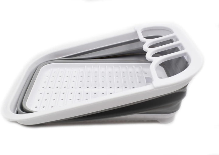 SAMMART 7.5L Collapsible Dish Drainer - Foldable Drying Rack Set - Portable Dinnerware Organizer - S