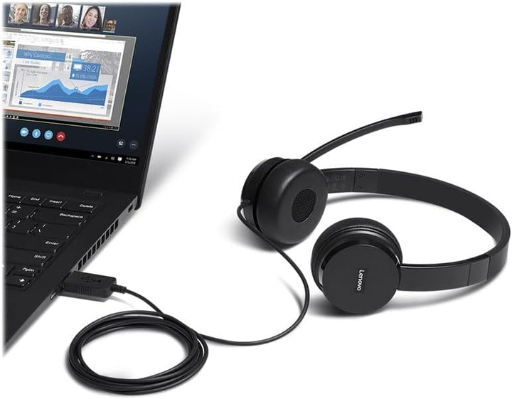 Lenovo 4XD0X88524 100 Headset USB schnurgebunden, Stereo On Ear Schwarz, 2.3 Ohr-aufliegend, Ohr-auf