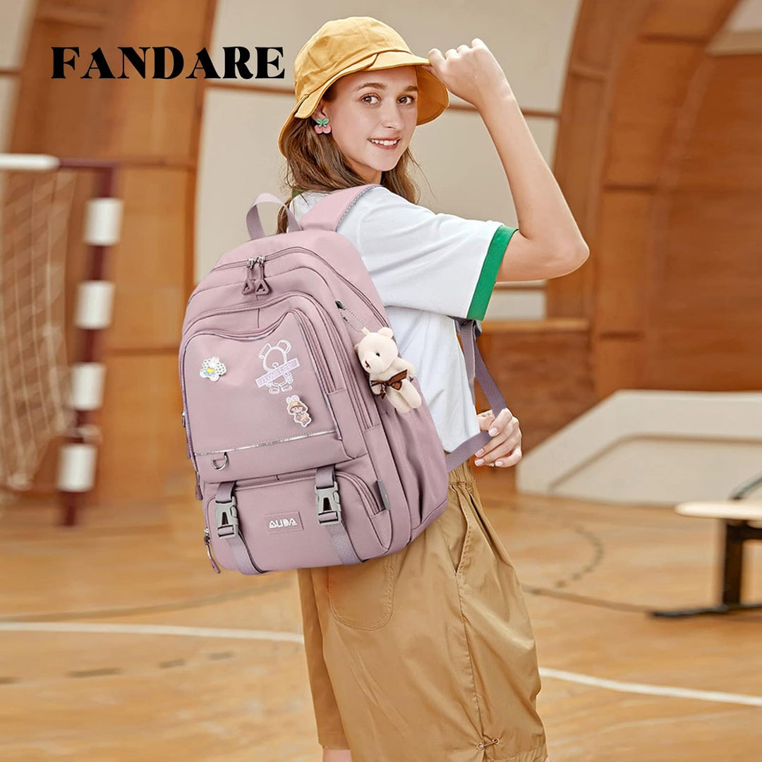 FANDARE Schulrucksack Schulrucksack Kinderrucksack Schultasche Jungen Mädchen Rucksack Schulranzen f