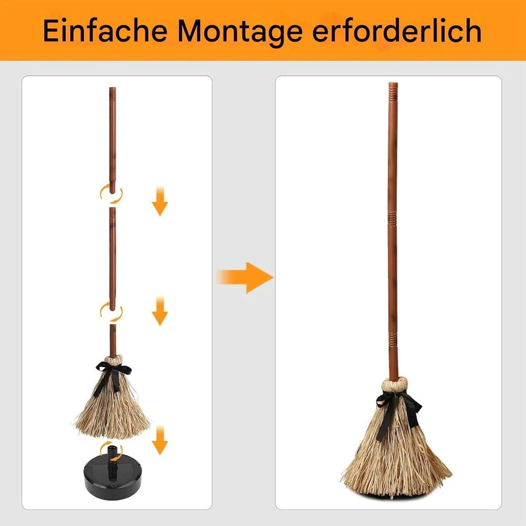 95cm Schwebender Besen Halloween, Hexenbesen Halloween Dekoration
