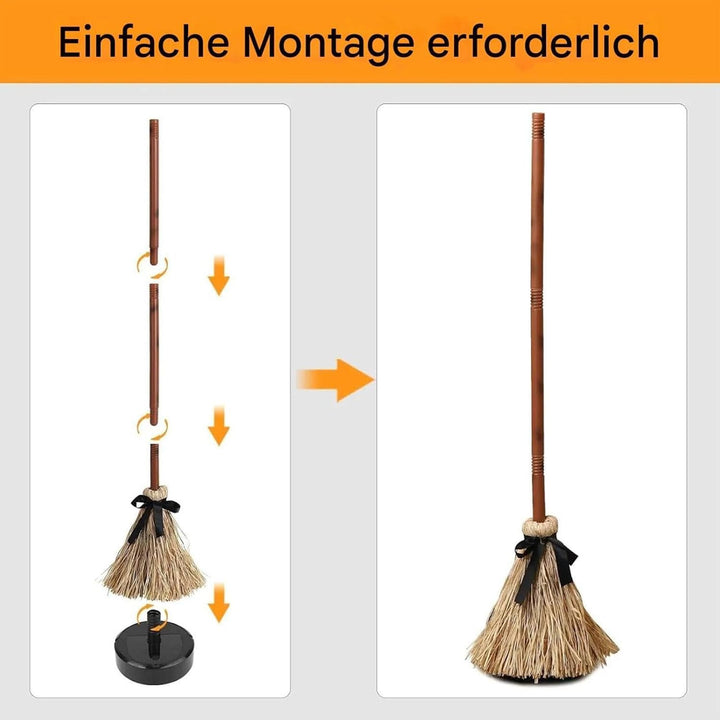 95cm Schwebender Besen Halloween, Hexenbesen Halloween Dekoration