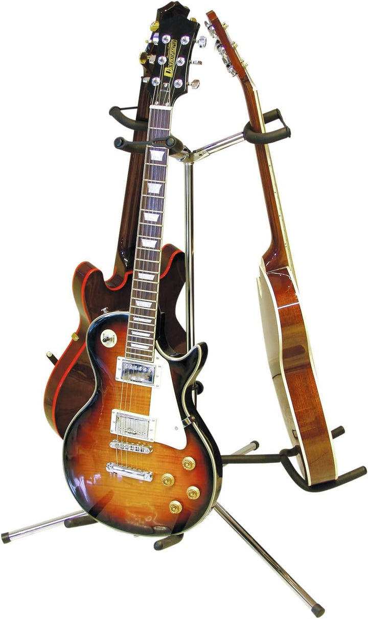 DIMAVERY Gitarrenständer 3-fach, schwarz | Ständer für 3 Gitarren oder Bässe