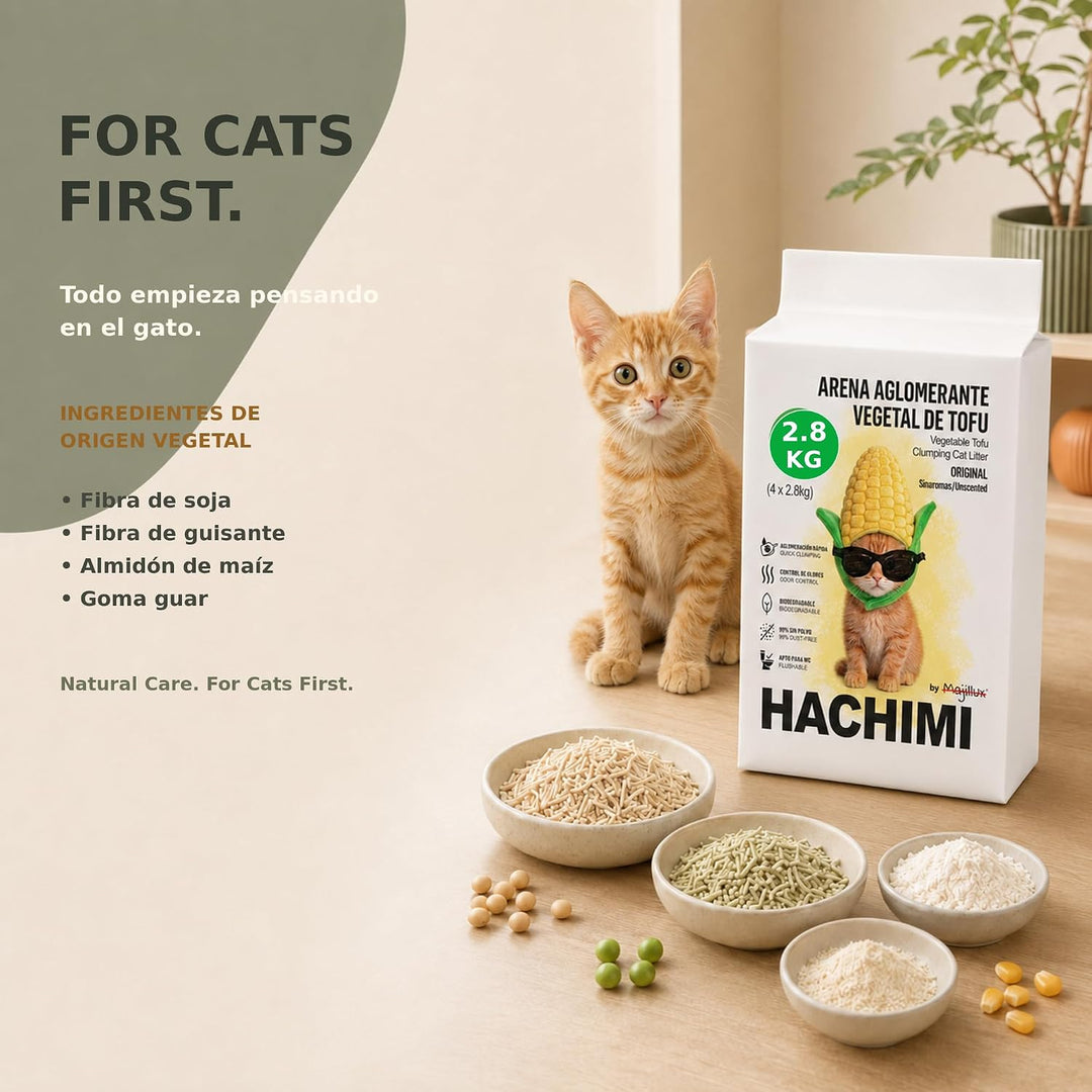 HACHIMI Tofu Katzenstreu, 4 Beutel