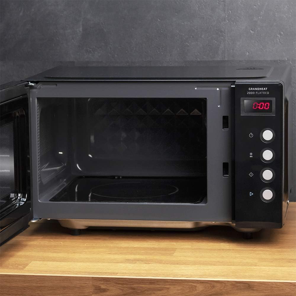 Cecotec Mikrowelle ohne Platte GrandHeat 2000 Flachbett Schwarz. Fassungsvermögen 20 Liter, Leistung