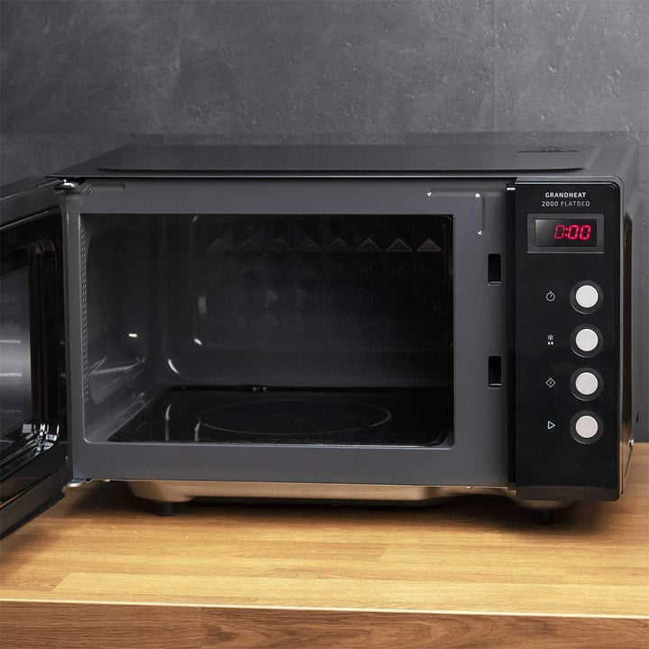Cecotec Mikrowelle ohne Platte GrandHeat 2000 Flachbett Schwarz. Fassungsvermögen 20 Liter, Leistung