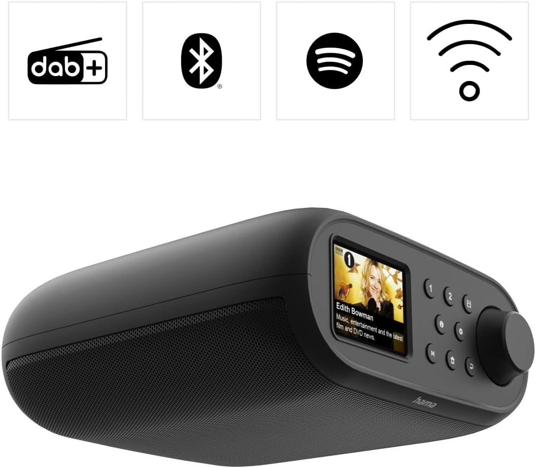 Hama Internetradio mit Digitalradio (WLAN/DAB+/DAB/UKW, Bluetooth, Spotify Streaming, 30 Speicherplä