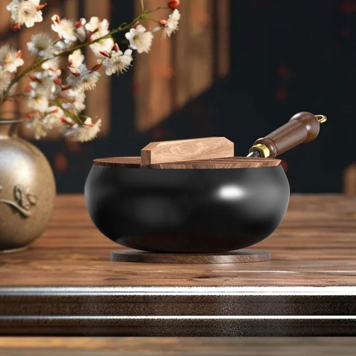 Eisentöpfe Zum Kochen, Holzgriff Handgefertigte Eisenpfanne Chinesischer Wok Antihaftpfanne 24cm Dur