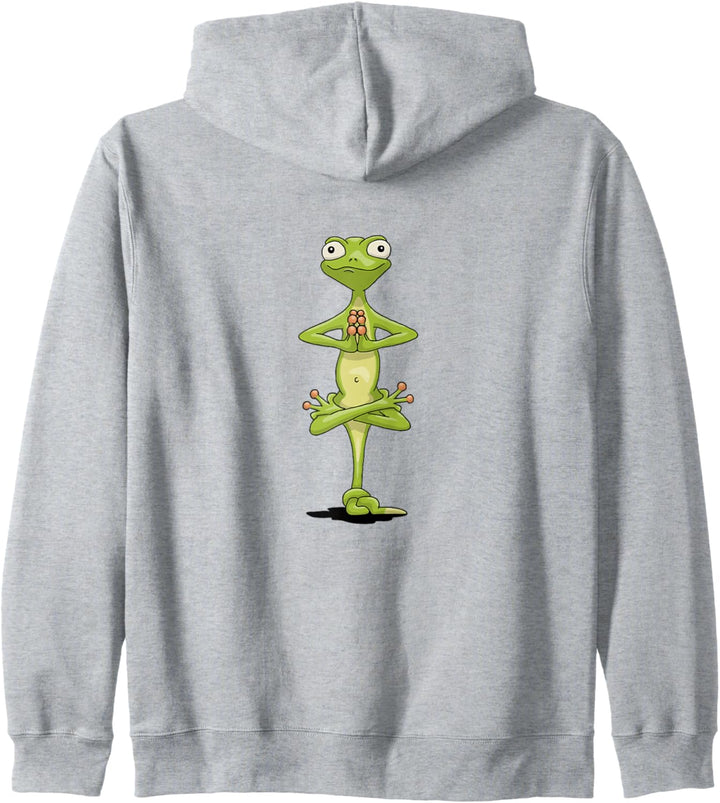 Lustig meditierender Zen Gecko Yoga Frosch Kapuzenjacke