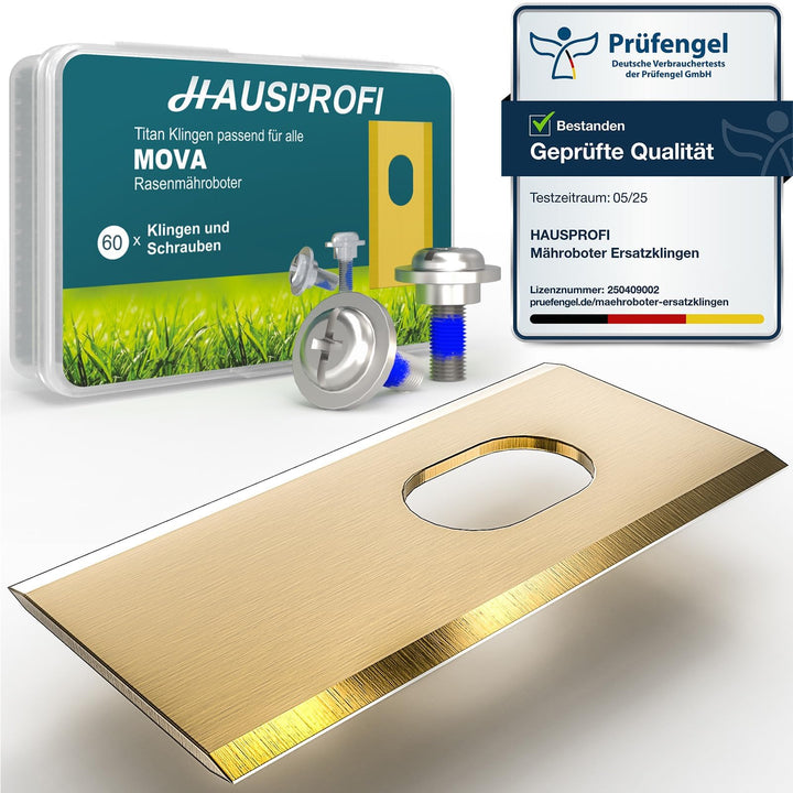 HAUSPROFI 60x Titan Ersatzmesser Ersatzklingen für MOVA Aero (600/1000/1200/1800), LiDAX Ultra, NAVA