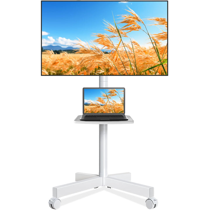 TV Ständer Rollbar Fernsehständer Bodenständer - Rfiver Fernseher ständer Rollwagen mit Rollen Weiss