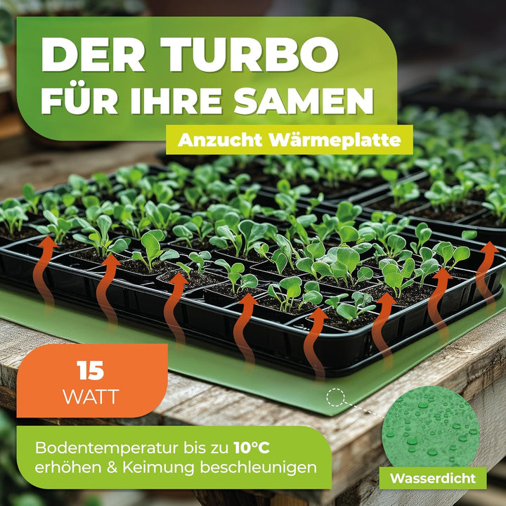 Bio Green Anzucht Wärmeplatte, grün, flexibel, 25 x 35 cm,