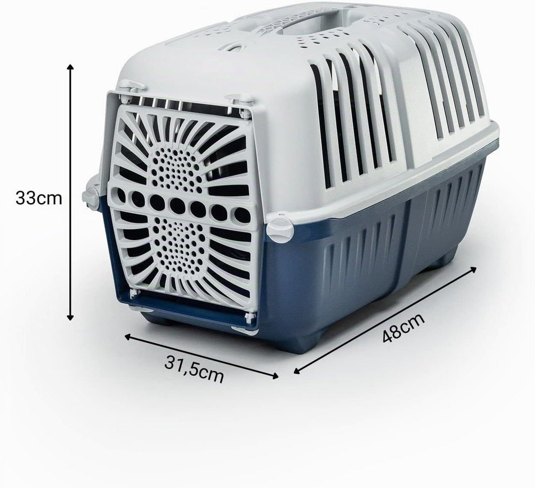 lionto Transportbox für Hunde &amp; Katzen aus recyceltem Kunststoff Tiertransportbox Kleintierbox, 48x3