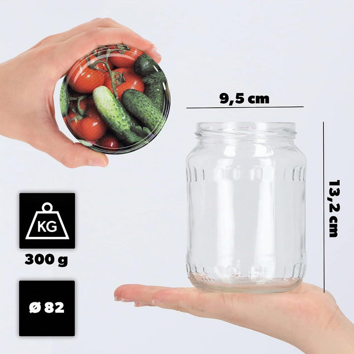 KADAX 16er Set Einmachgläser 720ml TO82 Gemüse, Grosse Sturzgläser mit Schraubdeckel, Einkochgläser