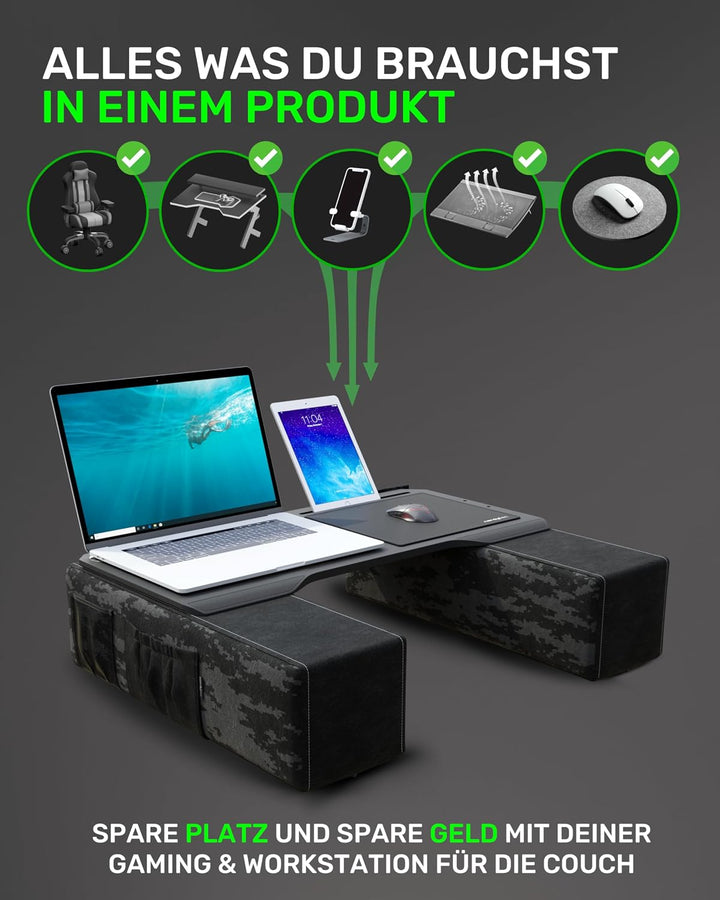 Couchmaster® CYBOT (Ergonomisches Lapdesk für Notebooks oder Wireless Peripherie, inkl. Kissen, geei